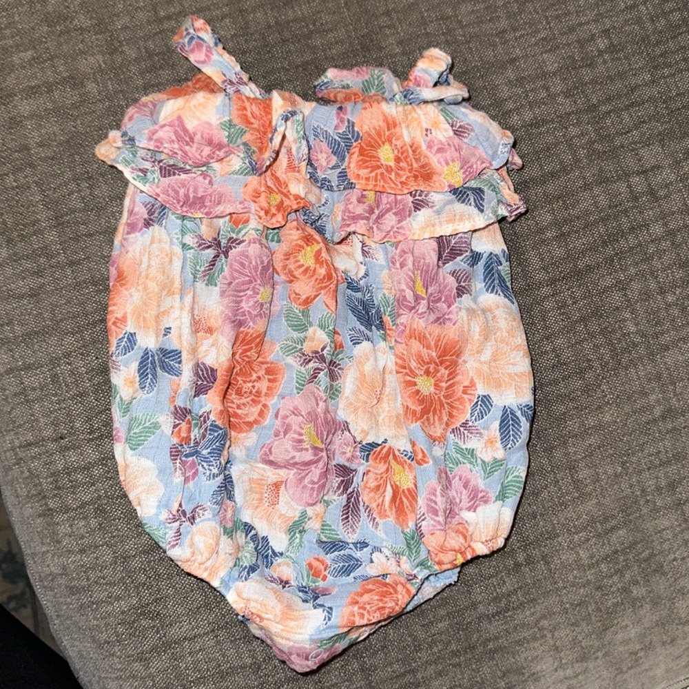 Angel Dear Baby Girl floral bubble romper, 6-12 (runs small)